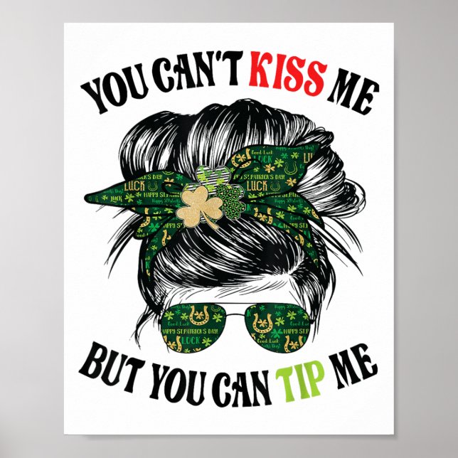 Funny St Patricks Day Waitress Bartender Waiter Ti Poster (Front)