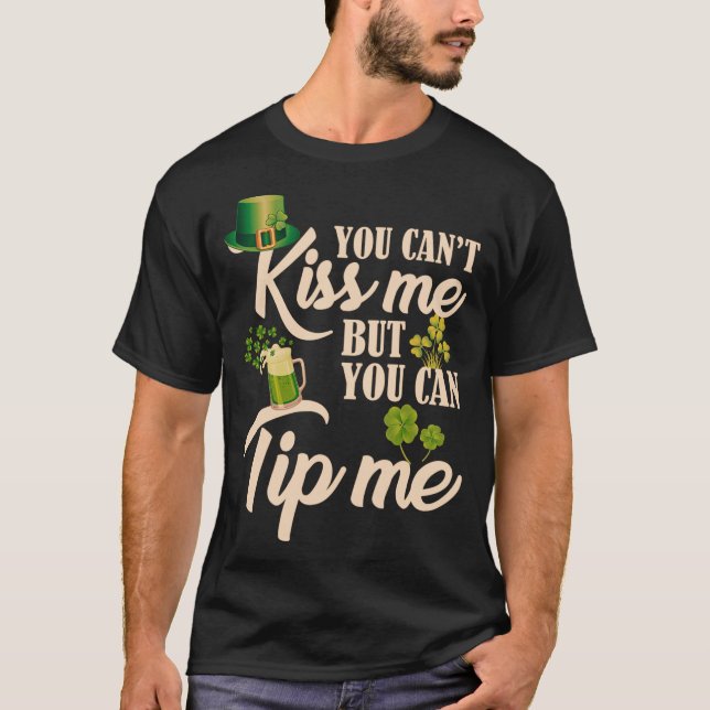 Funny St Patricks Day Waitress Bartender Waiter Ti T-Shirt (Front)