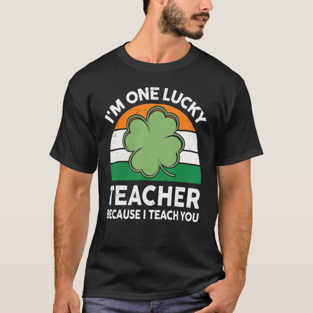 Funny St Patricks Day  Women Cute I'm One Lucky Te T-Shirt (Front)