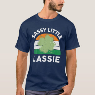 Funny St Patricks Day Women Cute Sassy Little Lass T-Shirt