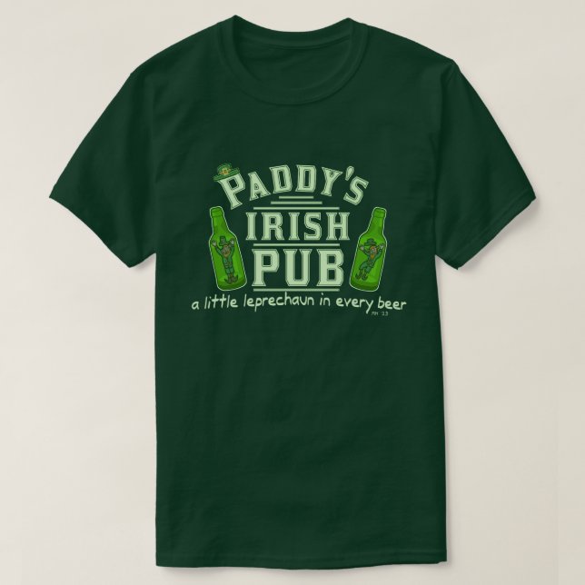 Funny St Patrick's Leprechaun Irish Pub T-Shirt (Design Front)