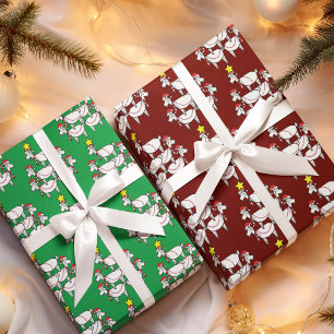 Funny Stacked Santa Goats Wrapping Paper Sheet