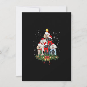 Funny Standard Poodle Dog Christmas Tree Premium Invitation
