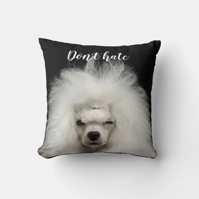 Funny Standard Poodle Throw Pillow (Front)