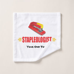 Funny Stapler Lover Title Wash Cloth