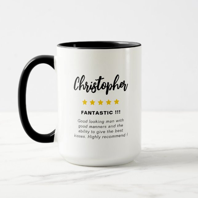 Funny Star Rating Valentine's Day Novelty Coffee Mug (Left)