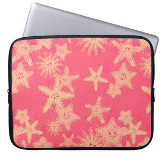 Funny Starfish rouge-lemonade pattern Laptop Sleeve