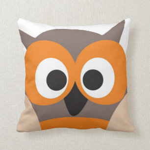 Funny staring owl pillow