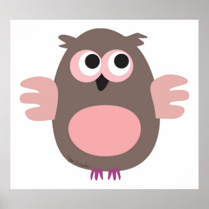 Funny staring owl poster