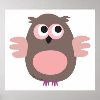 Funny staring owl poster
