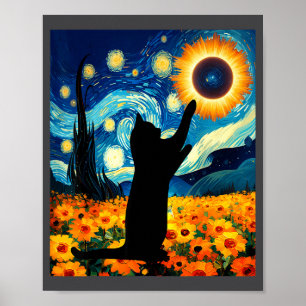 Funny Starry Night Total Solar Eclipse Poster