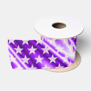 Funny Stars Pattern transparent + your background Satin Ribbon