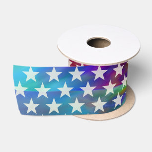 Funny Stars Pattern transparent + your background Satin Ribbon