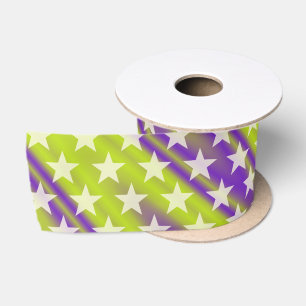 Funny Stars Pattern transparent + your background Satin Ribbon