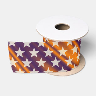 Funny Stars Pattern transparent + your background Satin Ribbon