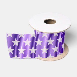Funny Stars Pattern transparent + your background Satin Ribbon