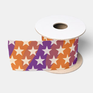 Funny Stars Pattern transparent + your background Satin Ribbon