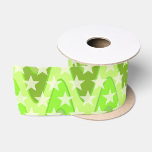 Funny Stars Pattern transparent + your background Satin Ribbon