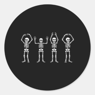 Funny State Skeleton Ohio Vintage Halloween Women Classic Round Sticker