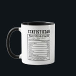 Funny Statistician Nutrition Facts Data Science  Mug<br><div class="desc">Add some humor to data and numbers with this Funny Statistician Nutrition Facts design! Perfect for statisticians, data analysts, researchers, and math lovers who find meaning in every number. Great for birthdays, holidays, or appreciation gifts for data professionals and research teams. A clever and witty design celebrating the people who...</div>