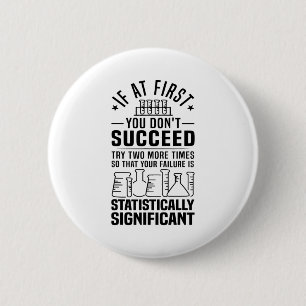 Funny Statistics Science Pun Gift For Men Women Ch 6 Cm Round Badge