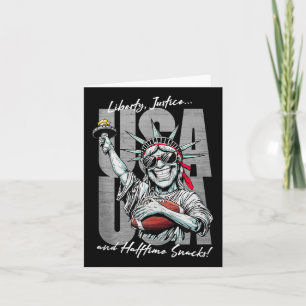 Funny Statue Of Liberty Football Usa American Patr Card