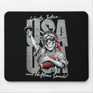 Funny Statue Of Liberty Football Usa American Patr Mouse Pad