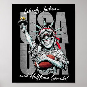 Funny Statue Of Liberty Football Usa American Patr Poster
