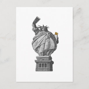 Funny statue of liberty postcard