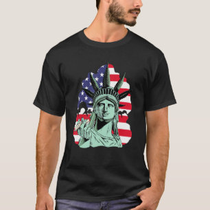 Funny Statue Of Liberty Smoking Patriotic American T-Shirt