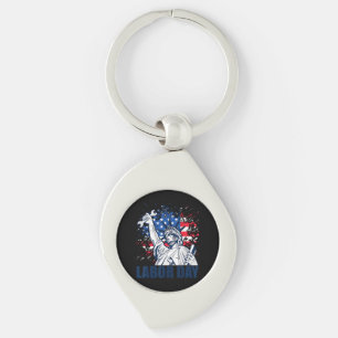 Funny Statue Of Liberty USA Flag Labour Day Patrio Key Ring
