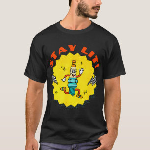 Funny Stay Lit Spark Plug T-Shirt