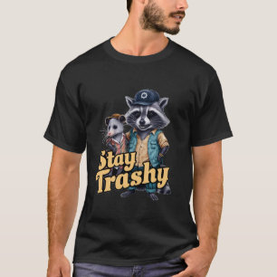 Funny Stay Trashy Raccoons Opossums Possums Long S T-Shirt
