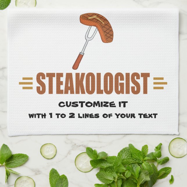 Funny Steak Tea Towel (Folded)