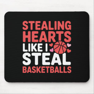Funny Stealing Hearts Steal Sket Kids Valentine Mouse Pad
