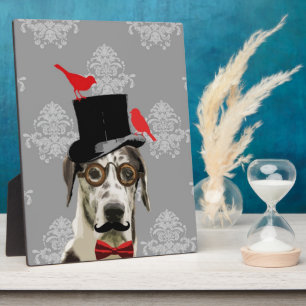 Funny steampunk dog plaque