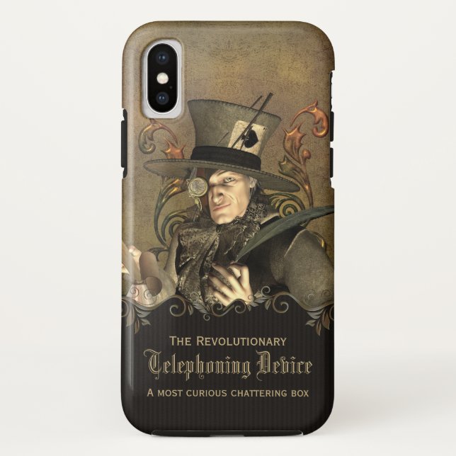 Funny Steampunk Mad Hatter Custom Case-Mate iPhone Case (Back)