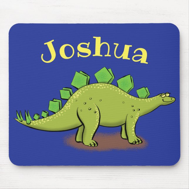 Funny stegosaurus cartoon dinosaur mouse pad (Front)