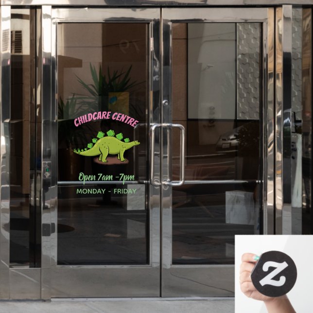 Funny stegosaurus dinosaur cartoon (Office Door)