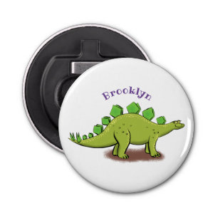 Funny stegosaurus dinosaur cartoon bottle opener
