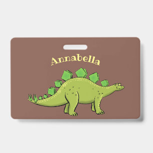 Funny stegosaurus dinosaur cartoon ID badge