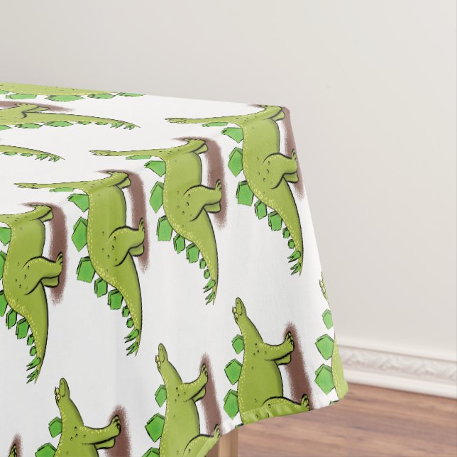 Funny stegosaurus dinosaur cartoon tablecloth (In Situ)