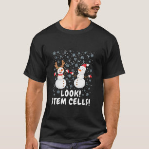 Funny Stem Cell Snowman Christmas Science Gift T-Shirt