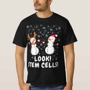 Funny Stem Cell Snowman Christmas Science Gift T-Shirt