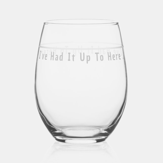 Funny Stemless Prosecco Wine Glass (Front)