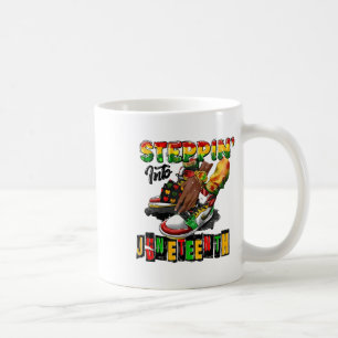 Funny Stepping Into Juneteenth 1865 Black History Coffee Mug
