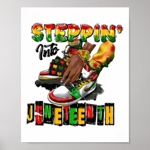 Funny Stepping Into Juneteenth 1865 Black History  Poster