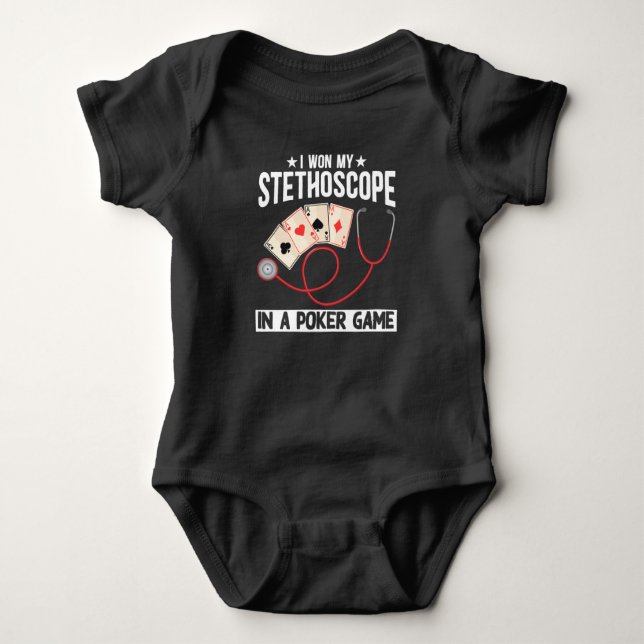 Funny Stethoscope Joke Nurse Doctor Hospital Humou Baby Bodysuit (Front)