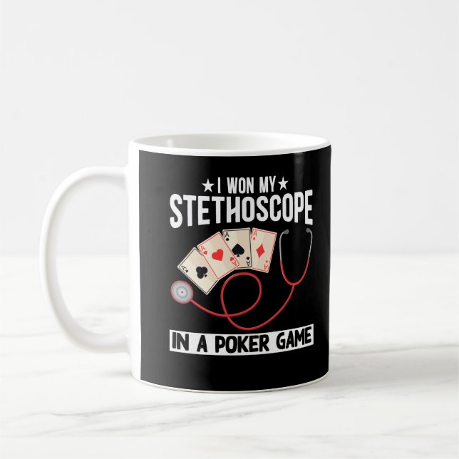Funny Stethoscope Joke Nurse Doctor Hospital Humou Coffee Mug (Left)