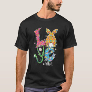 Funny Stethoscope Love EMT Life Nurse Bunny Easter T-Shirt